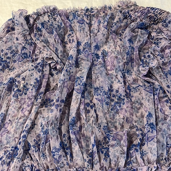 Free People Floral Sheer Blouse in Blue and Purple - Picture 10 of 10